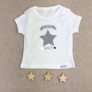 camiseta super baby gris