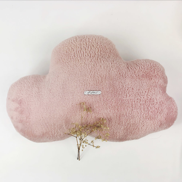 cojín nube pelo rosa