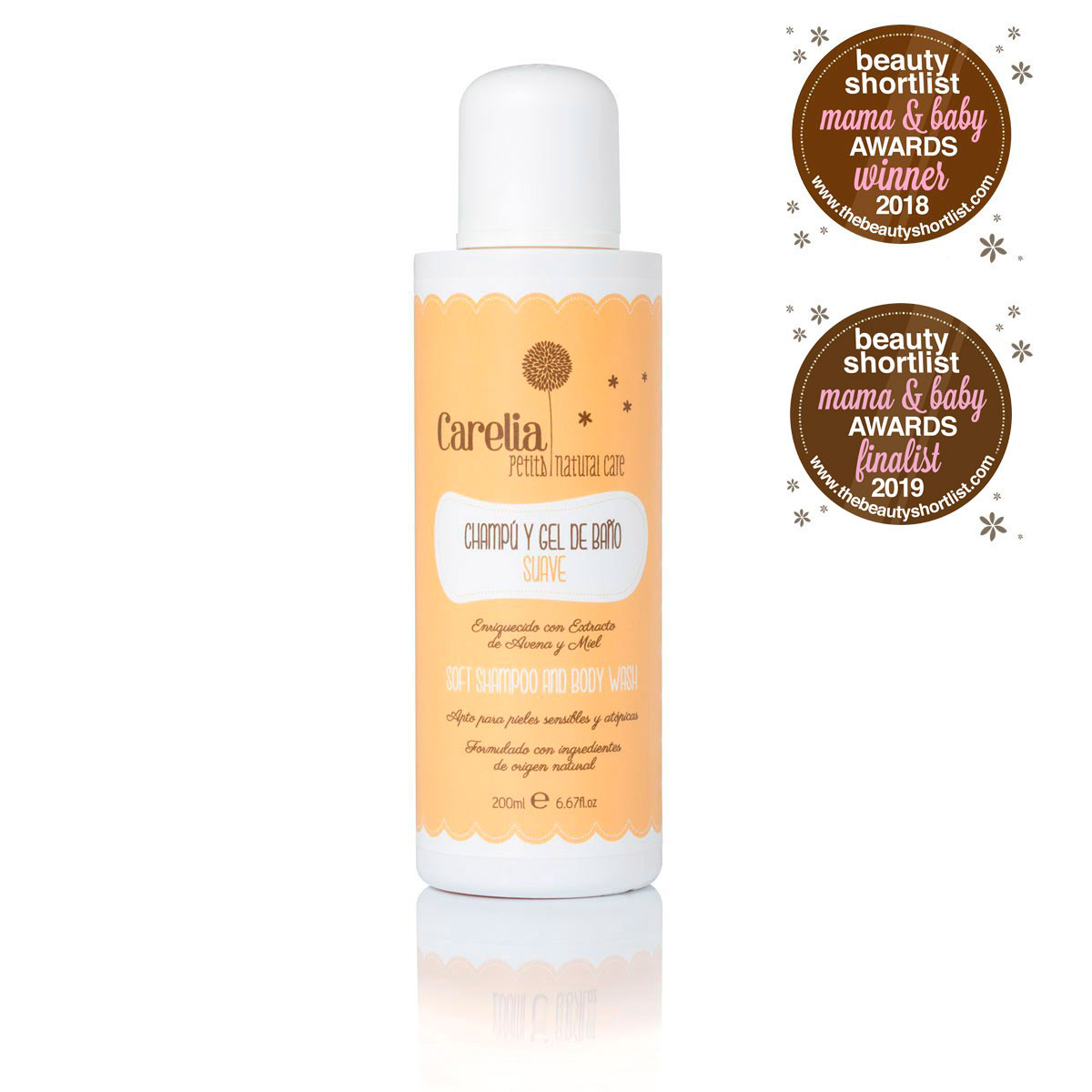 Champú y gel de baño Carelia 100% natural y orgánico - Elfi e Fate