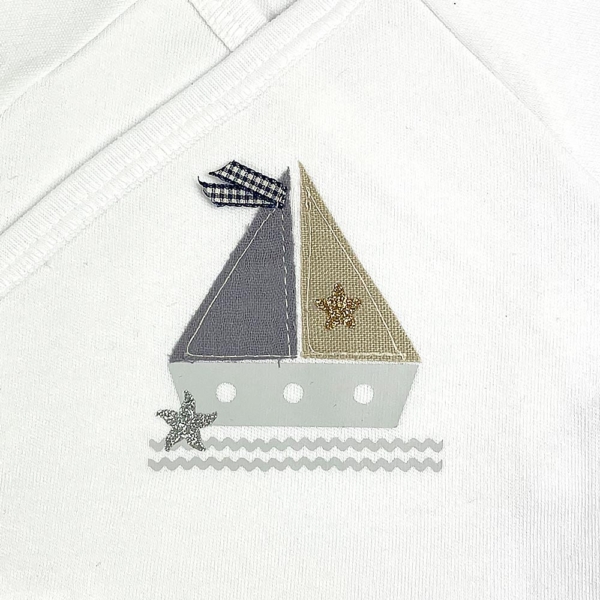 Babero bandana de algodón forrado en rizo absorbente Náutica - Imagen 4