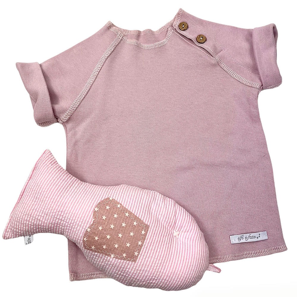 Camiseta para bebe de algodon 100 Botones de coco Elfi e Fate